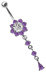 Bild von Bauchnabel Piercing Schmuck Blume mit Hänger und vielen Steinen