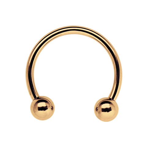 Bild von CBR Piercing Circular Barbell Ring Stahl PVD 18 kt. Rosè Gold 1,2 mm