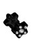 Bild von Ohrpiercing Fake Plug Stern schwarz mit Steinen + Stab 1,2 mm