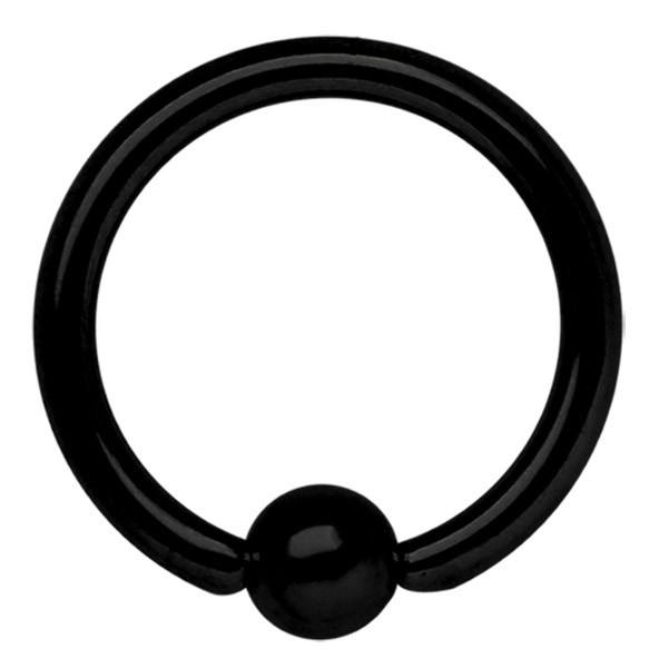 Bild von Piercing Schmuck BCR Ring Stahl PVD schwarz in 3,0 x 10 - 20 mm