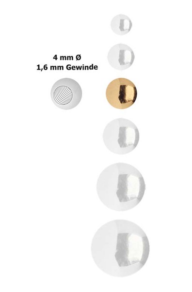 Bild von Piercing Schmuck Verschluss Stahl Kugel, Rosè Gold in 1,6 x 4 mm