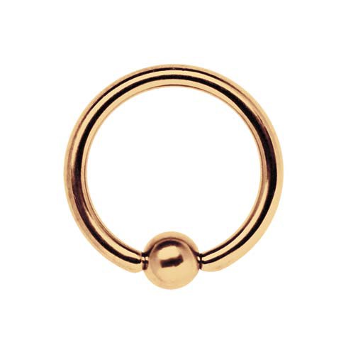 Bild von Piercing 316l Stahl Ring BCR, 18 kt. Rosè Gold 1,2 x 6-12 mm