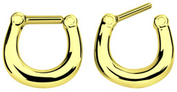 Bild von Ein Nasenpiercing Ring Septum Clicker Gold beschichtet 1,2 mm