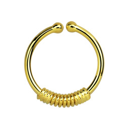 Bild von Nasenpiercing Fake Ring Septum Klemmring gold, 1,0 x 11 mm