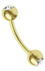 Bild von Piercing Banane Stahl hartvergoldet in 1,6 mm + 2 Steinkugeln