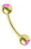 Bild von Piercing Banane Stahl hartvergoldet in 1,6 mm + 2 Steinkugeln