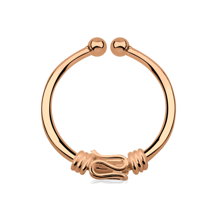 Bild von Nasenpiercing Fake Ring Septum rose Gold, Schlange, 1,0 x 11 mm