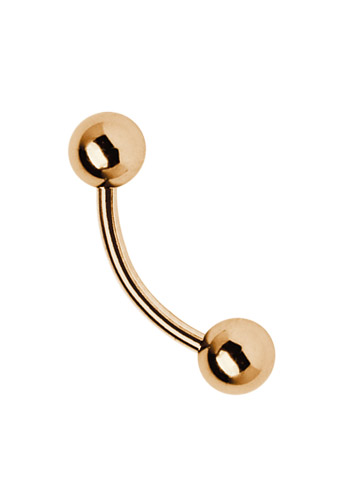 Bild von Piercing Schmuck Mini Banane Stahl 18kt. Rose Gold 1,2 x 6-16 mm