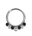 Bild von Piercing Ring Segment Clicker Stahl 1,2 mm mit Steinen 2-farbig