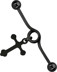 Bild von Industrial Piercing Stahl Stab schwarz mit Spirale und Kreuz