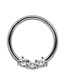 Bild von Piercing 316l Stahl Ring Smooth Segment Clicker mit Stein in 1,2 mm