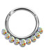 Bild von Piercing Ring Segment Clicker Stahl 1,2 mm mit Steinen 2-farbig