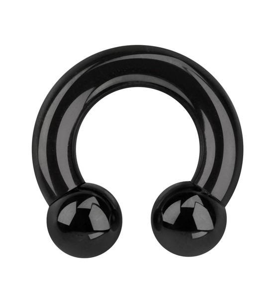 Bild von CBR Circular Barbell, Piercing Ring in Stahl PVD schwarz 6,0 x 12 - 16 mm