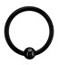 Bild von Piercing Ring BCR, Clicker Stahl schwarz mit 3 mm Kugel in 1,2 mm