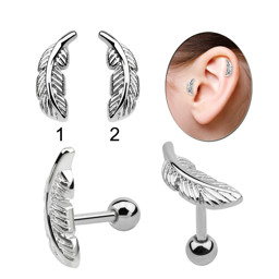 Bild von Ohr Piercing Schmuck Helix, Tragus Stab mit Kugel und Feder