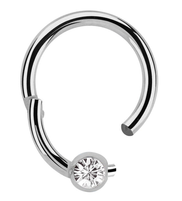 Bild von Titan Piercing Ring BCR, Clicker mit 3 mm Steinkugel in 1,2 mm