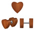 Bild von Ohr Piercing Stecker, Fake Plug Holz mit Herz in 1,2 x 6 mm