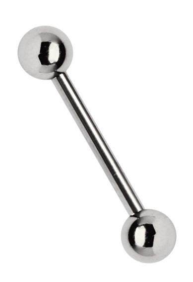 Bild von Titan Zungenpiercing Stab in 1,6 x 4-22 mm + 2 Titan Kugeln