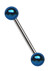 Bild von Titan Piercing Stab in 1,6 x 4-22 mm + 2 Stahl Kugeln, eloxiert