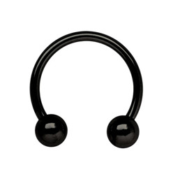 Bild von CBR Circular Piercing Ring Stahl PVD schwarz in 1,2 mm mit Kugeln
