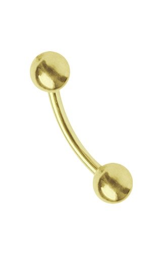 Bild von Piercing Mini Banane Stahl 18 kt. Hartvergoldung 1,2 x 6-12 mm