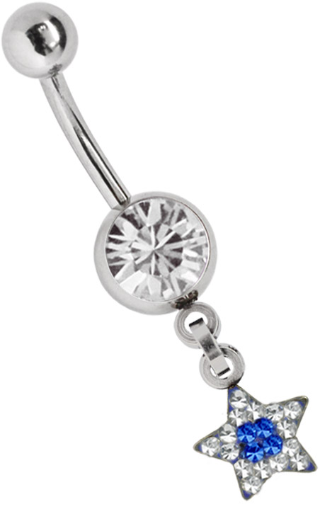 Bild von Bauchnabelpiercing Schmuck Banane mit Multistrass Stern Anhänger