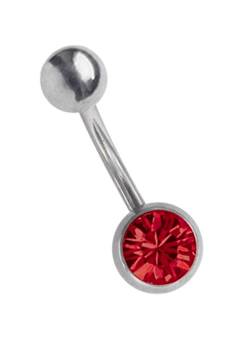 Bild von Titan Piercing Banane + Zirkonia, rund in 4 mm + 3 mm Kugel