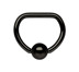 Bild von Piercing D-Ring Stahl schwarz mit geradem Steg in 8,10, 12, 14 mm