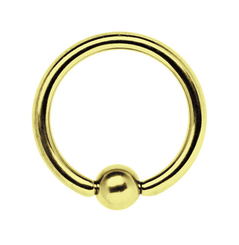 Bild von BCR Piercing Schmuck Ring Stahl PVD 18 kt. Hartvergoldung 1,6 mm