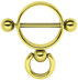 Bild von Brust Piercing Schmuck Stahl Ring der O in Gold