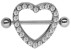 Bild von Brust Piercing Schmuck Schild Herz mit Steinen, Nippel Schild