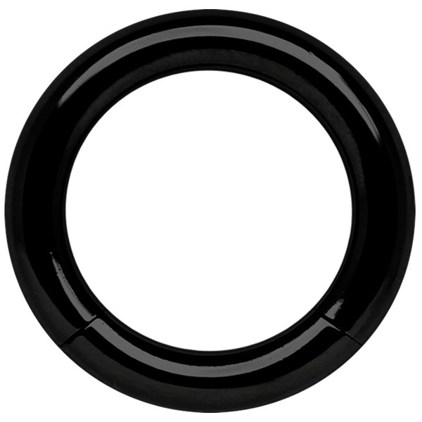 Bild von Piercing Smooth Segmentring Stahl PVD schwarz in 6,0 mm