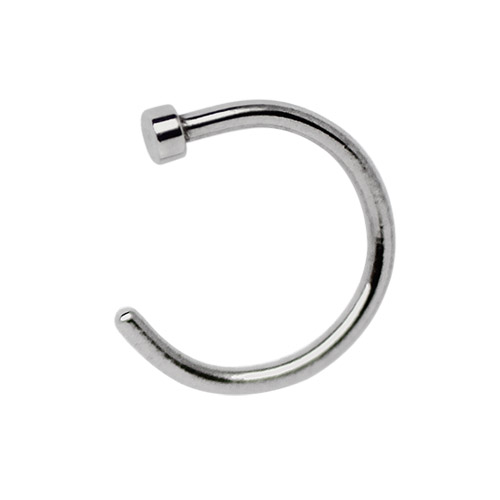 Bild von Nasenpiercing Stahl Hoop Nasenring in 1,0 x 6-10 mm mit Stopper