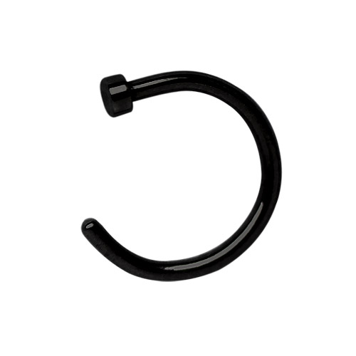 Bild von Nasen Piercing Hoop Nasenring schwarz, 1,0 x 6-10 mm Stopper