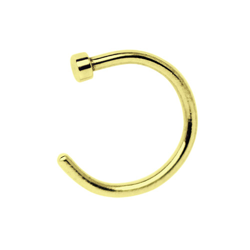 Bild von Nasenpiercing Hoop Nasenring vergoldet 1,0 x 6-10 mm, Stopper