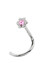 Bild von Piercing Stahl Nasenstecker Blume mit Stein, Stab 0,8 mm + Spirale