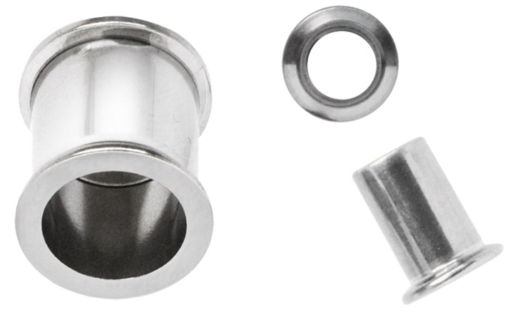 Bild von Titan Piercing Flesh Tunnel mit Innengewinde von 2-6 mm Ø