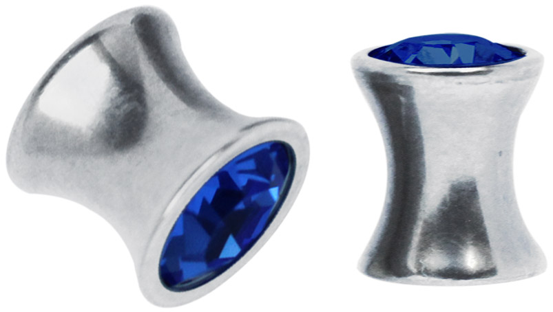 Bild von Plugs und Dehnstäbe Titan Piercing Plug mit Zirkonia in 8 mm