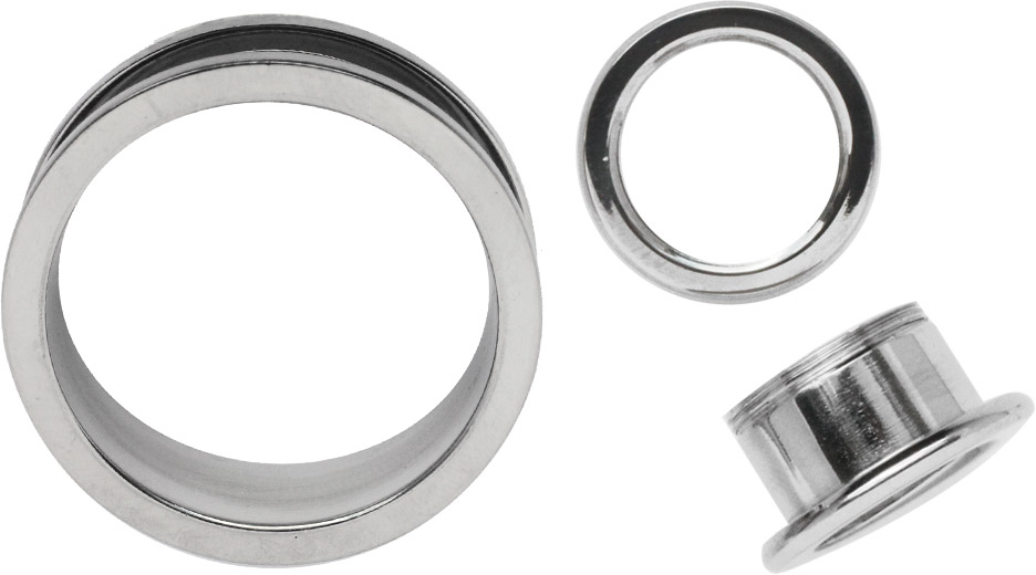 Bild von Piercingschmuck Stahl Flesh Tunnel mit Außengewinde 18-20 mm Ø