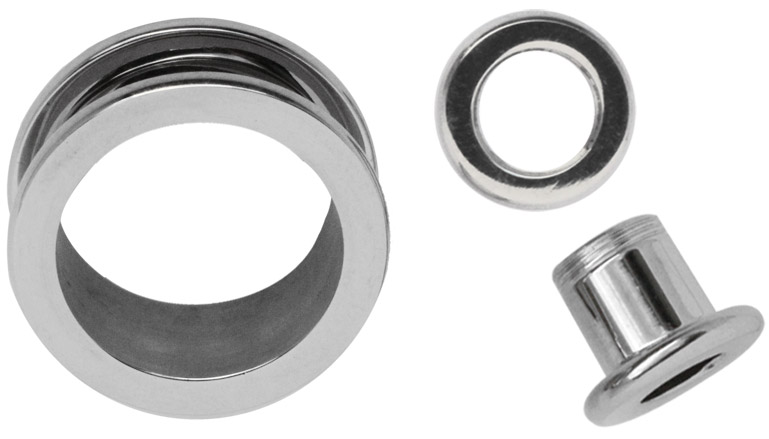 Bild von Piercingschmuck Stahl Flesh Tunnel mit Außengewinde 12-16 mm Ø