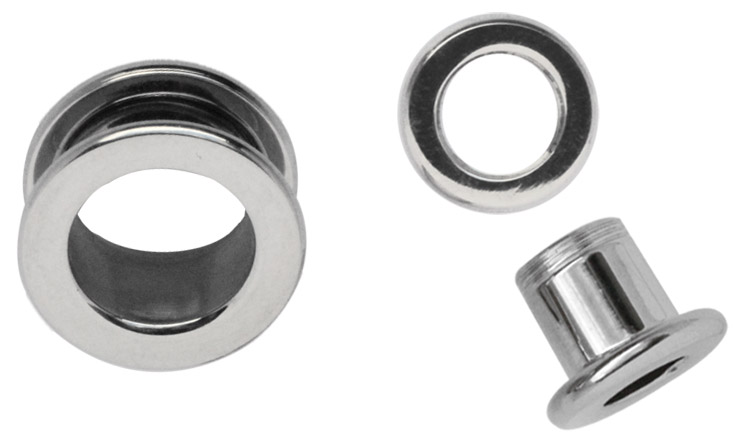 Bild von Piercingschmuck Stahl Flesh Tunnel mit Außengewinde 3-10 mm Ø