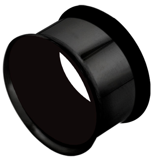 Bild von Piercing Eyelet 1-fach Tunnel Stahl schwarz dünner Rand, Gummi