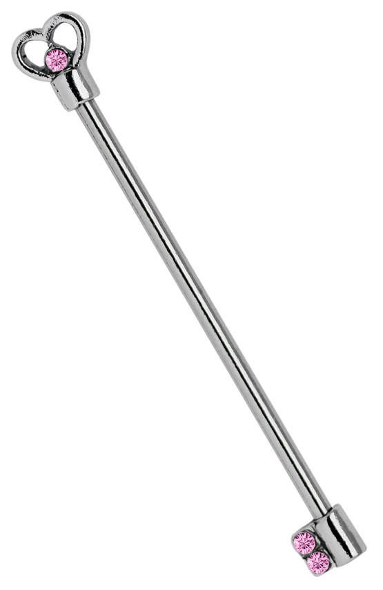 Bild von Industrial Ohr Piercing 316l Stahl Stab 1,6 x 34 mm + Schlüssel