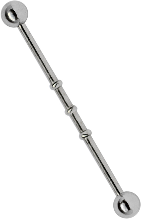 Bild von Industrial Piercing Stahl 316L Stab mit 3 Noppen, Ohrpiercing