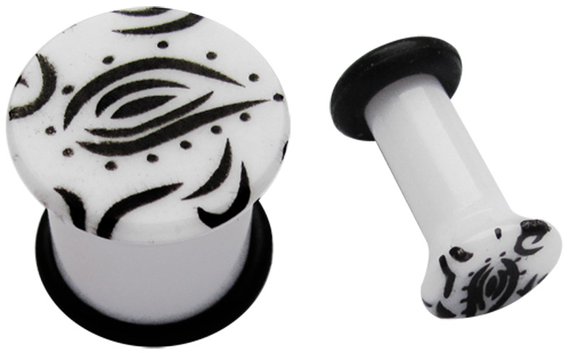 Bild von Ohrpiercing Schmuck Acryl Plug mit Augen Tribal in 3-10 mm