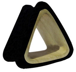 Bild von Holz Ohr Piercing Flesh Tunnel schwarz-weiß, Dreieck in 8-11 mm