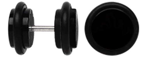 Bild von Acryl Ohrpiercing Schmuck Fake Plug schwarz 6 mm, Stab in 1,2 mm