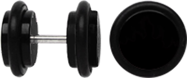 Bild von Acryl Ohr Piercing Schmuck Fake Plug schwarz + Stab in 1,2 mm