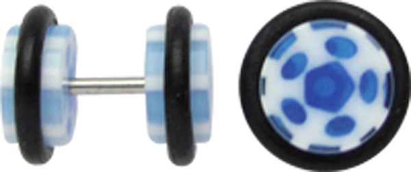 Bild von Acryl Ohr Piercing Schmuck Fake Plug, Kaleidoskop + Stab in 1,2 mm