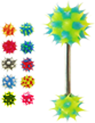 Bild von Titan Stab mit 2 Silicon Spikes, Zungenpiercing